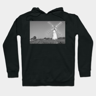 Traditional windmill on the riverbank in rural England Hoodie